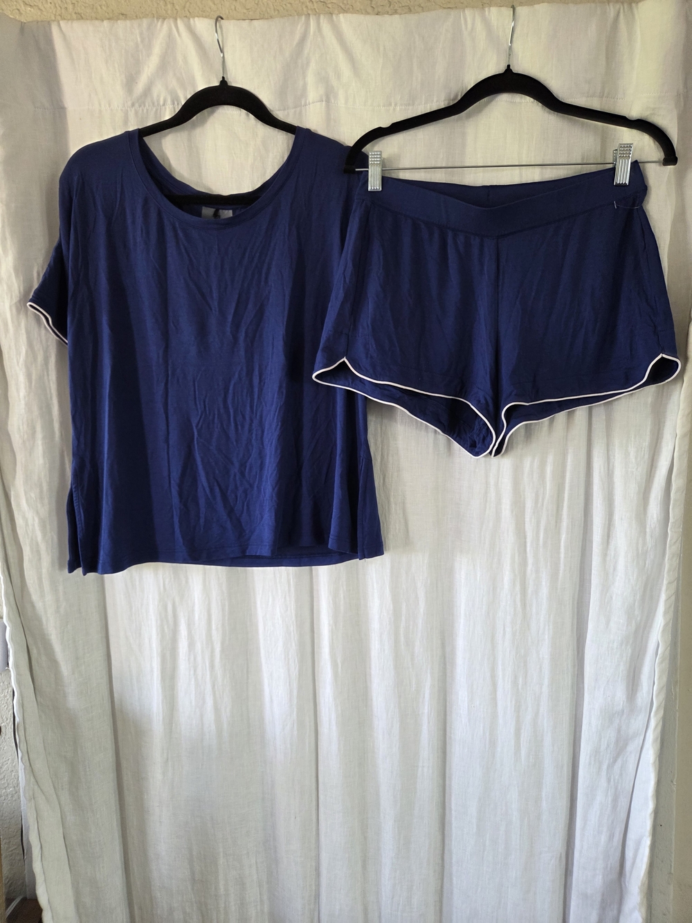 Recliner | Classic Navy Short Pajama Set with Contrast Trim